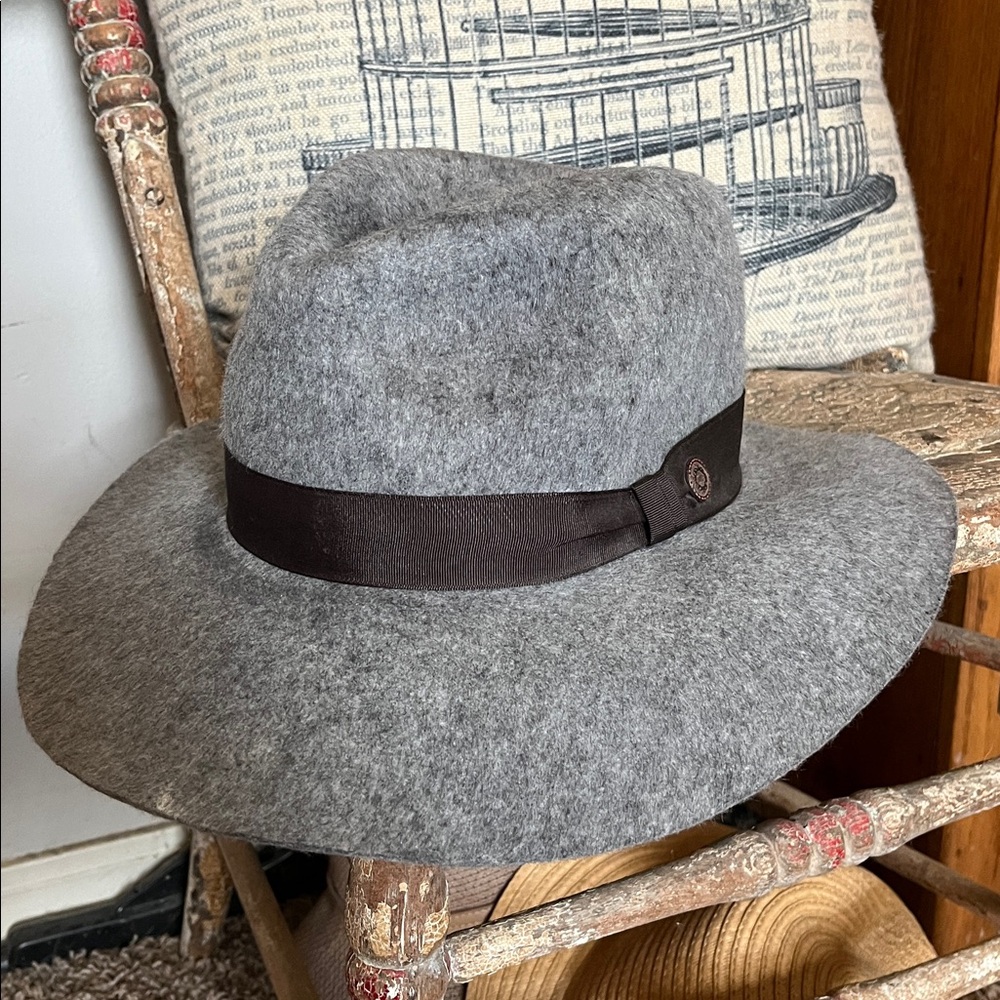 Grace Hats Shag Hat 100% Wool Gray with Band